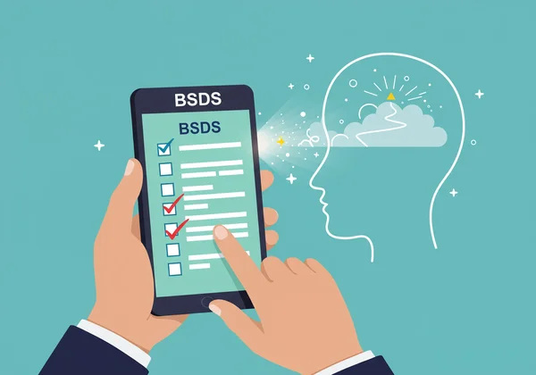 User taking an online self-assessment for mental health clarity