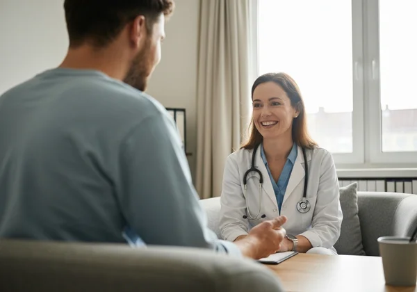 Persona che parla con un terapista, a simboleggiare l'aiuto professionale