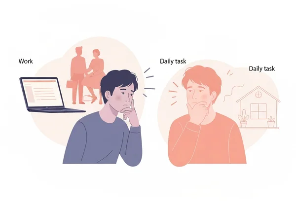 Persona che gestisce le sfide della vita quotidiana con sbalzi d'umore