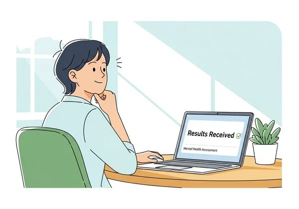 Person feeling empowered after taking an online mental health test