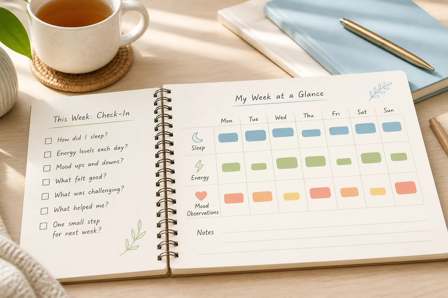 Mood timeline checklist
